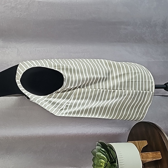 J. Crew Taupe & White Cross Back Tank, Size 4 - Picture 3 of 6